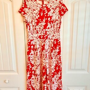Floral Red and White Jumpsuit